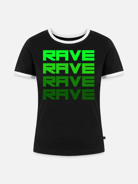 Rave green - Frauen Kontrast-T-Shirt - Schwarz/Weiß