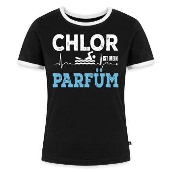 Chlor Ist Mein Parfüm - Frauen Kontrast-T-Shirt - Schwarz/Weiß - Vorne - Selfina (174cm)