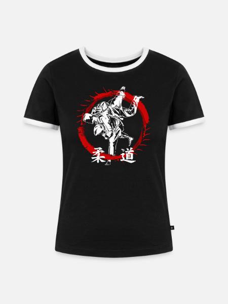 Judo Sportler - Frauen Kontrast-T-Shirt - Schwarz/Weiß