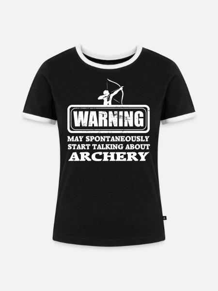Bogenschießen Bogenschütze Archery Arrow Pfeil - Frauen Kontrast-T-Shirt - Schwarz/Weiß
