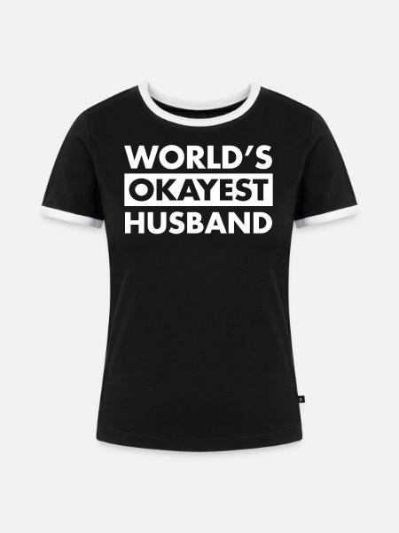 FUNNY HUSBAND SHIRT - Frauen Kontrast-T-Shirt - Schwarz/Weiß