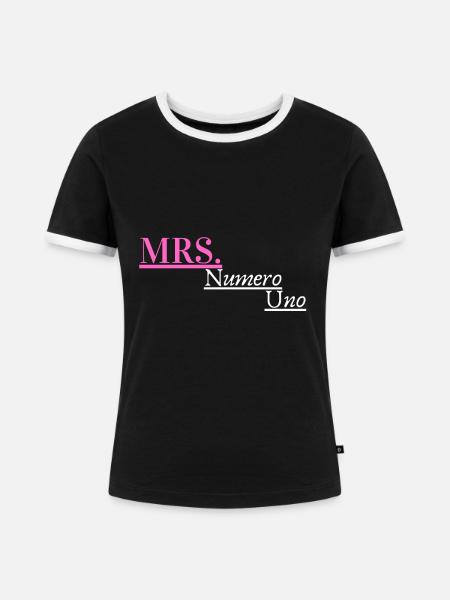 Frau Numero Uno - Frauen Kontrast-T-Shirt - Schwarz/Weiß