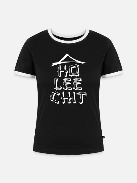 Ho Lee Chit - Frauen Kontrast-T-Shirt - Schwarz/Weiß