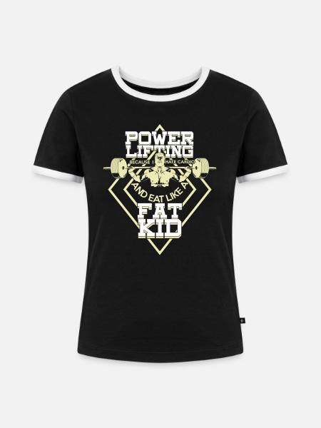 Powerlifting Powerlifter Geschenk - Frauen Kontrast-T-Shirt - Schwarz/Weiß