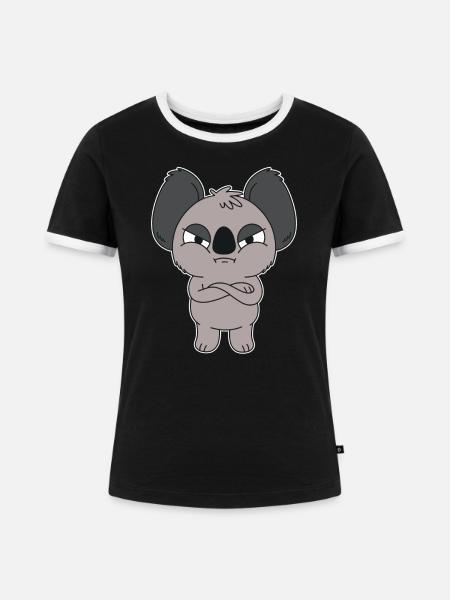 Wütender Koala - Frauen Kontrast-T-Shirt - Schwarz/Weiß