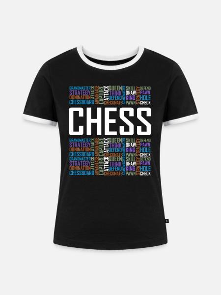 Schachhemd, Schachgeschenke, Schach - Frauen Kontrast-T-Shirt - Schwarz/Weiß