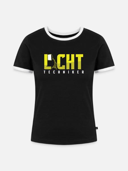 Lichttechniker Bühne Licht Lichttechnik Geschenk - Frauen Kontrast-T-Shirt - Schwarz/Weiß