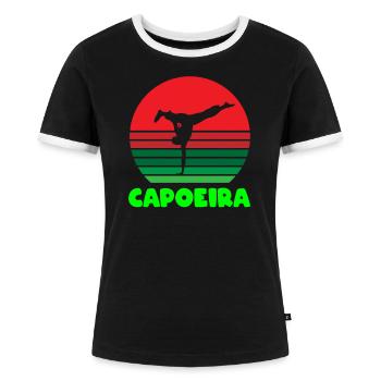 Capoeira Handstand - Frauen Kontrast-T-Shirt - Schwarz/Weiß - Vorne - Selfina (174cm)