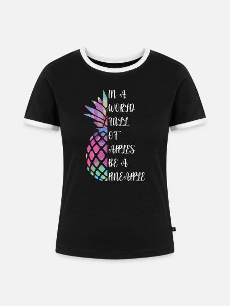Pineapple - Frauen Kontrast-T-Shirt - Schwarz/Weiß