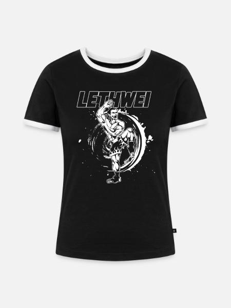 burmesisches boxen lethwei - Frauen Kontrast-T-Shirt - Schwarz/Weiß