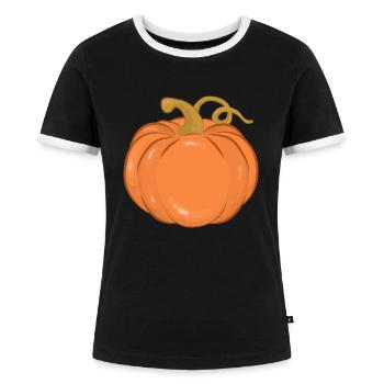 Kürbis - Frauen Kontrast-T-Shirt - Schwarz/Weiß - Vorne - Selfina (174cm)
