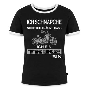TRIKE TRIKER - Frauen Kontrast-T-Shirt - Schwarz/Weiß - Vorne - Selfina (174cm)