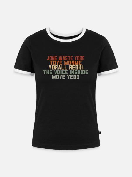 Jone Waste Your Time - Frauen Kontrast-T-Shirt - Schwarz/Weiß