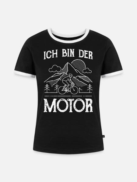 Ich bin der Motor - Frauen Kontrast-T-Shirt - Schwarz/Weiß