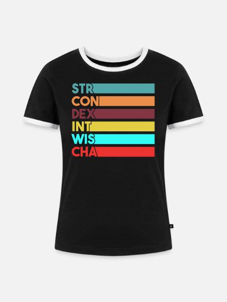 Gamer Stats Geschenk - Frauen Kontrast-T-Shirt - Schwarz/Weiß