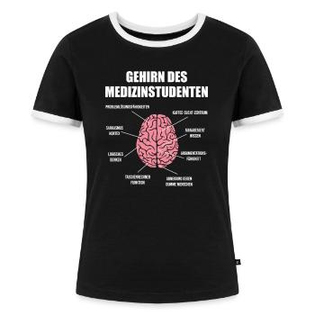Medizin Student Gehirn Medizinstudent Medizin Arzt - Frauen Kontrast-T-Shirt - Schwarz/Weiß - Vorne - Selfina (174cm)