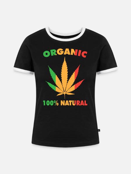 Reggae - Frauen Kontrast-T-Shirt - Schwarz/Weiß
