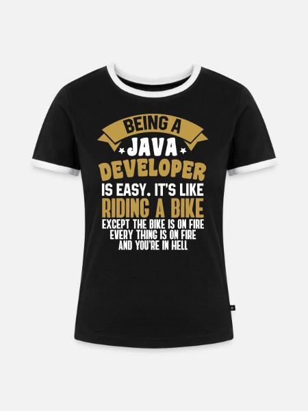 Java Developer - Frauen Kontrast-T-Shirt - Schwarz/Weiß