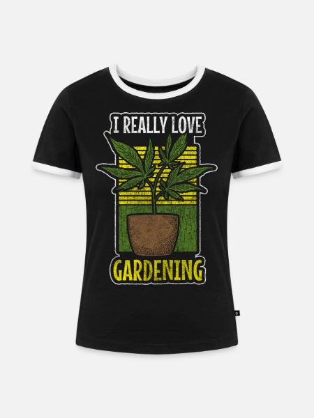 Marihuana Dampfen Cbd - Frauen Kontrast-T-Shirt - Schwarz/Weiß