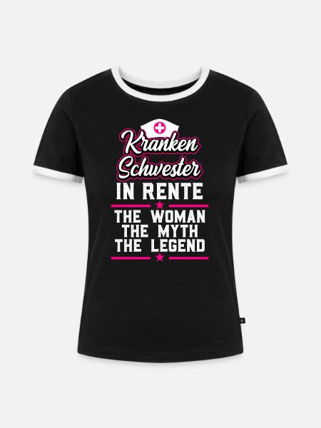 Ruhestand Rente Krankenschwester - Frauen Kontrast-T-Shirt - Schwarz/Weiß