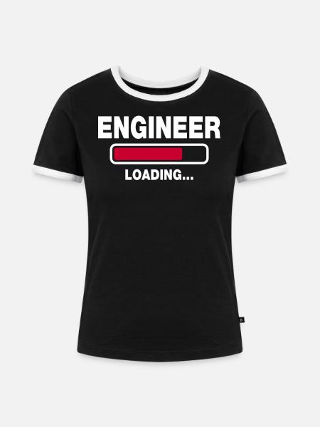Engineer - Frauen Kontrast-T-Shirt - Schwarz/Weiß