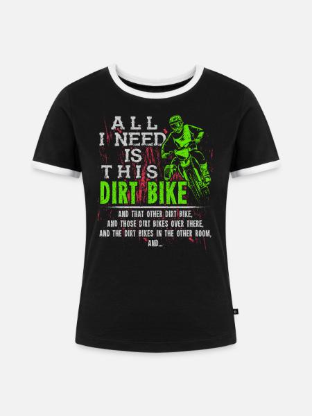 Dirt Bike - Frauen Kontrast-T-Shirt - Schwarz/Weiß