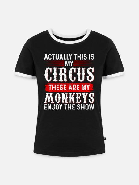 Zirkus - Frauen Kontrast-T-Shirt - Schwarz/Weiß