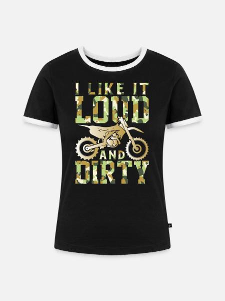 Dirt Bike - Frauen Kontrast-T-Shirt - Schwarz/Weiß