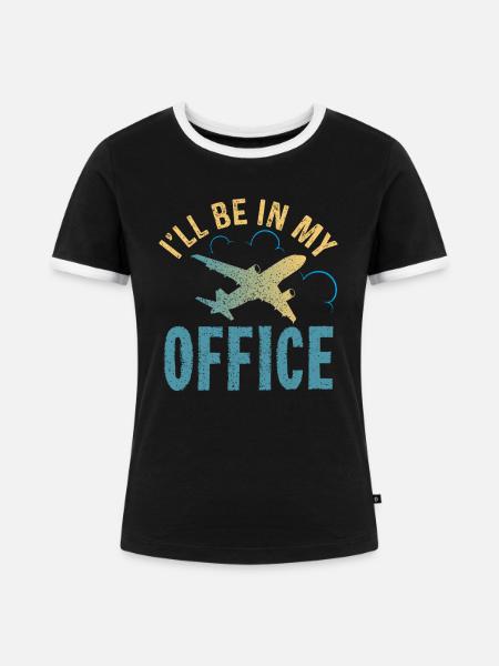 Pilot - Frauen Kontrast-T-Shirt - Schwarz/Weiß