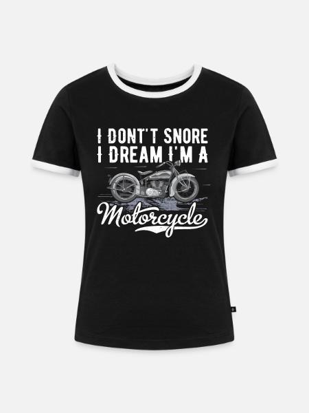 Motorradfahrer - Frauen Kontrast-T-Shirt - Schwarz/Weiß