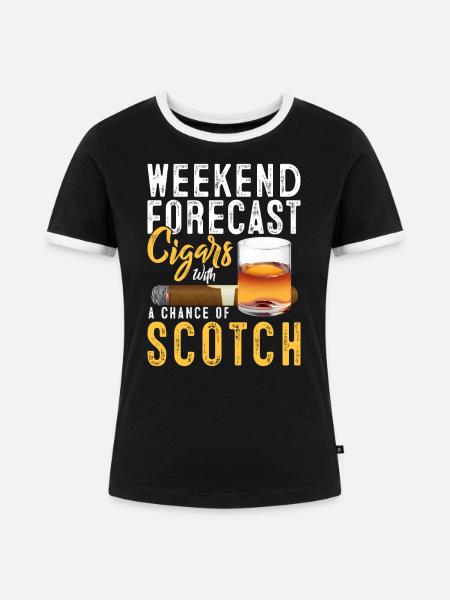 Zigarre - Frauen Kontrast-T-Shirt - Schwarz/Weiß
