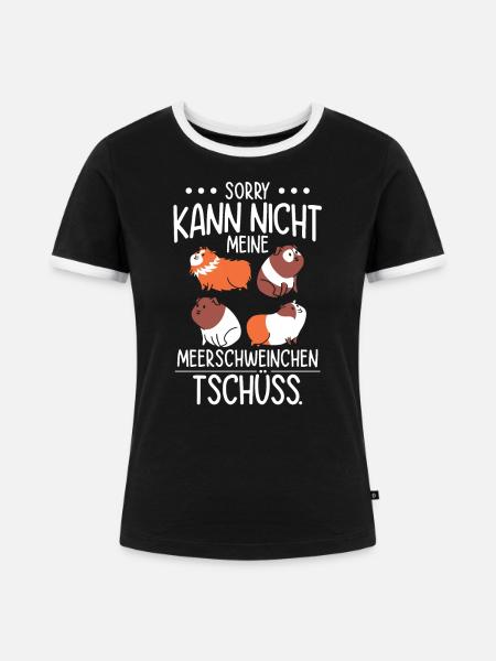 Guinea Pig - Frauen Kontrast-T-Shirt - Schwarz/Weiß