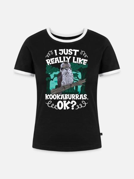 Kookaburra - Frauen Kontrast-T-Shirt - Schwarz/Weiß