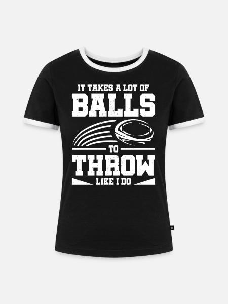 Funny Dodgeball - Frauen Kontrast-T-Shirt - Schwarz/Weiß