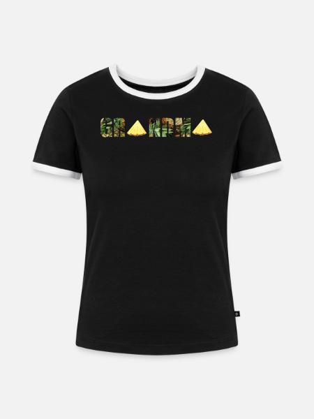 Ananas Oma - Frauen Kontrast-T-Shirt - Schwarz/Weiß