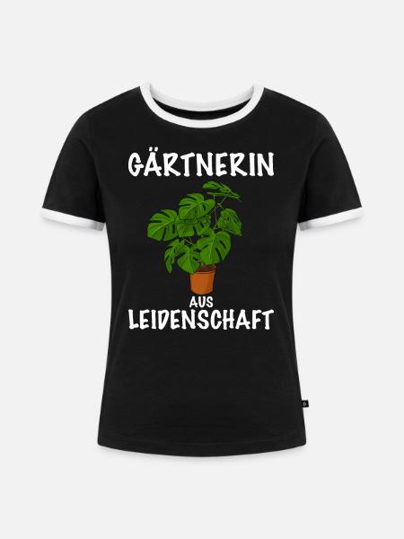 Gärtnerin Pflanze - Frauen Kontrast-T-Shirt - Schwarz/Weiß