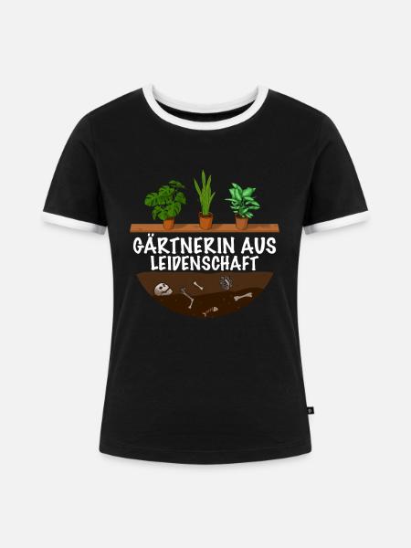 Gärtnerin aus Leidenschaft - Frauen Kontrast-T-Shirt - Schwarz/Weiß