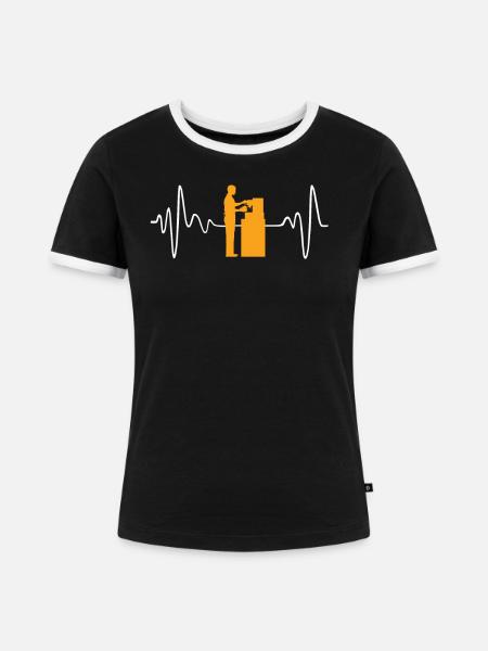 Barista - Frauen Kontrast-T-Shirt - Schwarz/Weiß