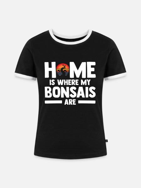 Bonsai Tree - Frauen Kontrast-T-Shirt - Schwarz/Weiß