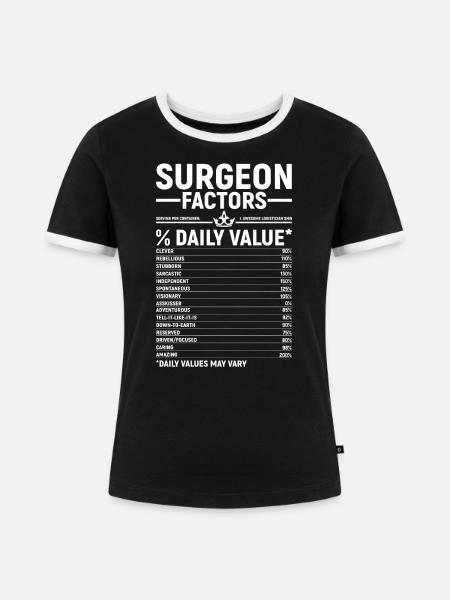 Chirurg - Frauen Kontrast-T-Shirt - Schwarz/Weiß