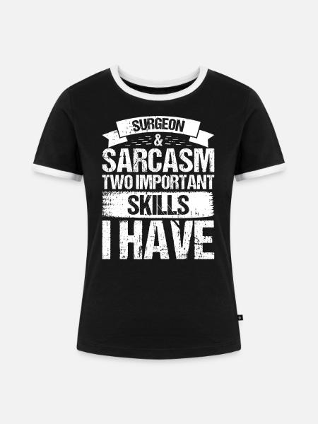 Chirurg - Frauen Kontrast-T-Shirt - Schwarz/Weiß