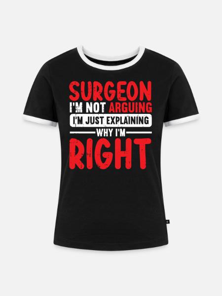 Chirurg - Frauen Kontrast-T-Shirt - Schwarz/Weiß