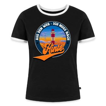 Hinte - Frauen Kontrast-T-Shirt - Schwarz/Weiß - Vorne - Selfina (174cm)