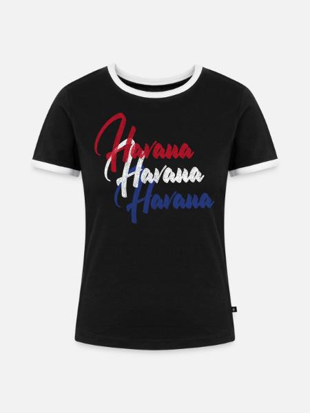 Havanna Kuba - Frauen Kontrast-T-Shirt - Schwarz/Weiß