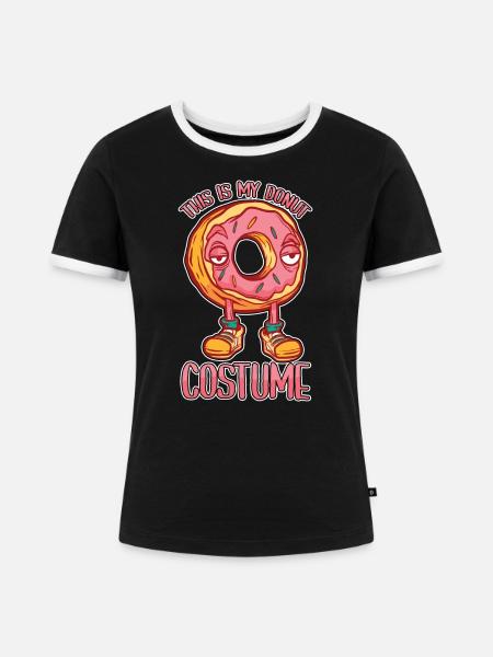 Donut Costume - Frauen Kontrast-T-Shirt - Schwarz/Weiß