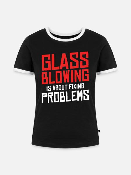 Glass Blower - Glassblowing - Frauen Kontrast-T-Shirt - Schwarz/Weiß