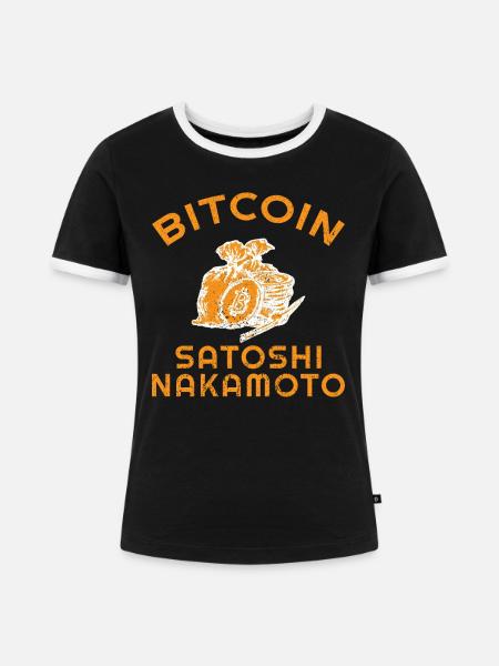 Bitcoin Satoshi Nakamoto - Frauen Kontrast-T-Shirt - Schwarz/Weiß