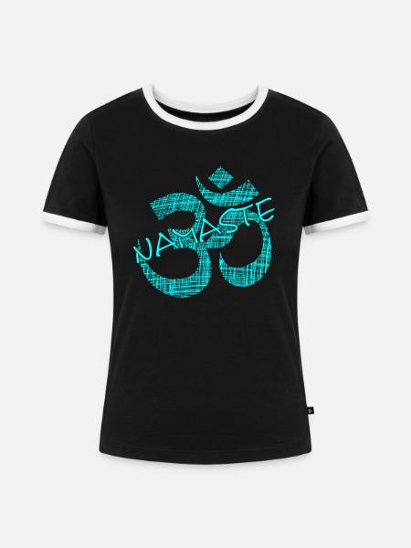 Yoga Zen Namaste - Frauen Kontrast-T-Shirt - Schwarz/Weiß