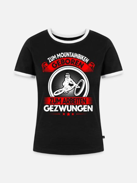 MTB - Frauen Kontrast-T-Shirt - Schwarz/Weiß
