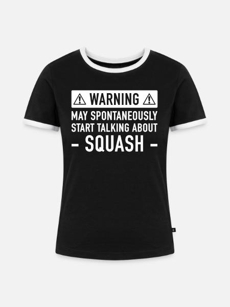 Lustige Squash-Geschenk-Idee - Frauen Kontrast-T-Shirt - Schwarz/Weiß